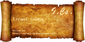 Izrael Csaba névjegykártya